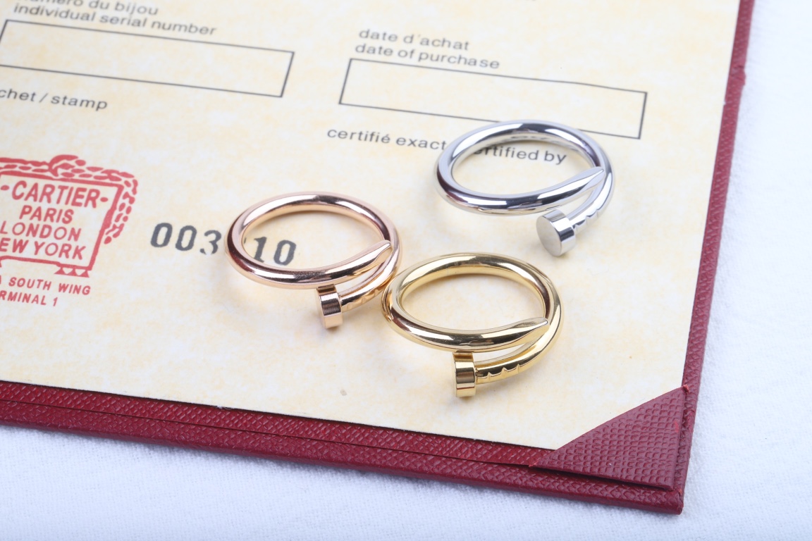 Cartier Juste un clou系列——卡地亚钉子戒指 亚金无钻rose同款
