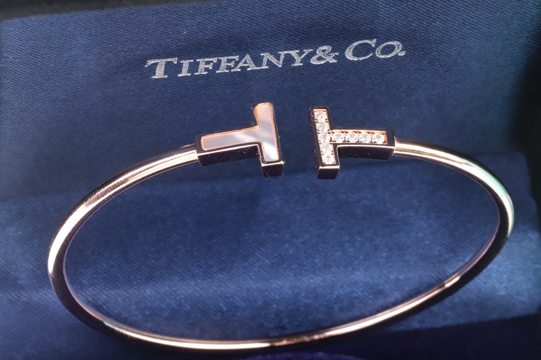 Tiffany & Co. Tiffany&Co. T系列 伴钻 纯银双T手镯