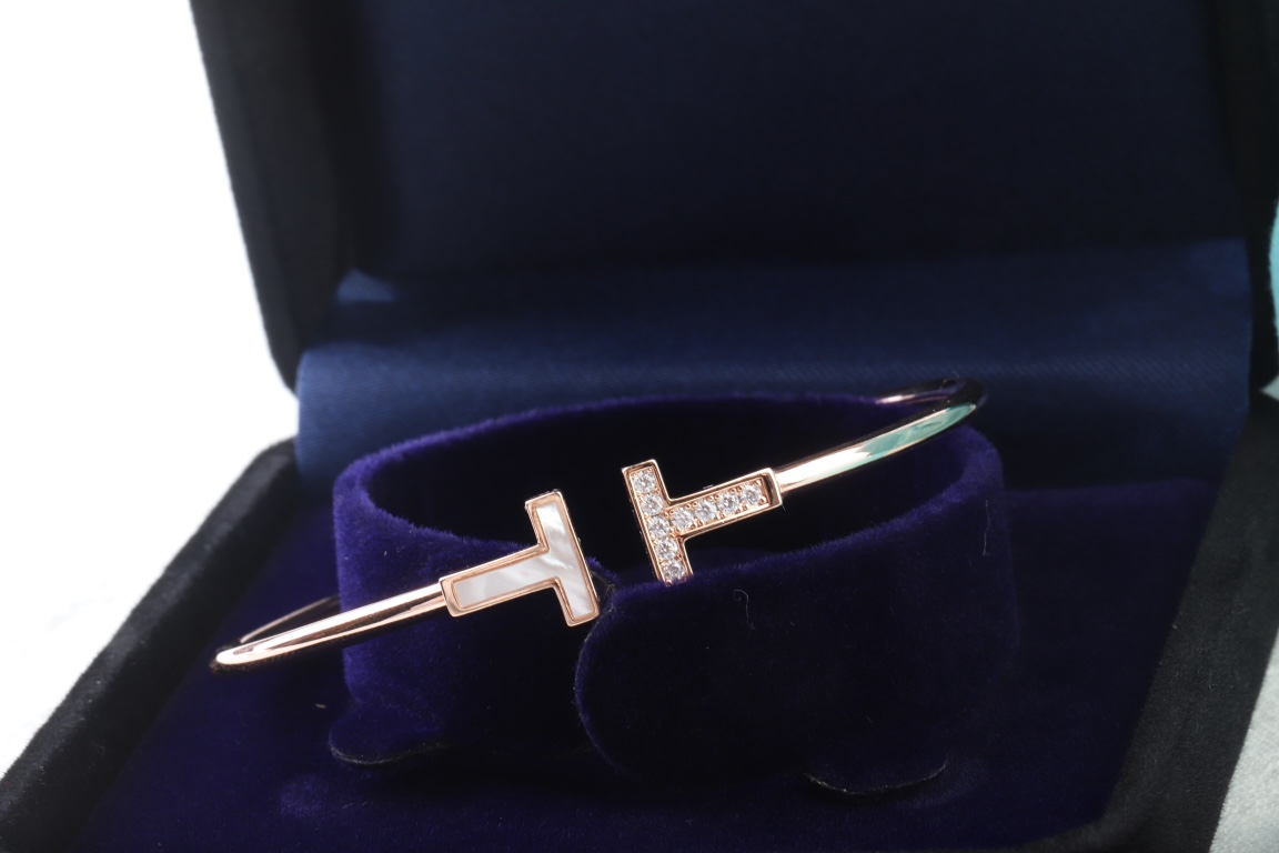 Tiffany & Co. Tiffany&Co. T系列 伴钻 纯银双T手镯