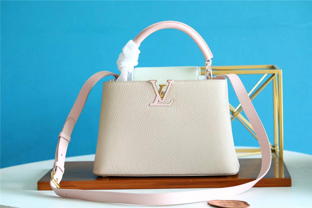 Louis Vuitton LV Capucines AAAA
 Bags Handbags Beige Black Gold Pink White M57223