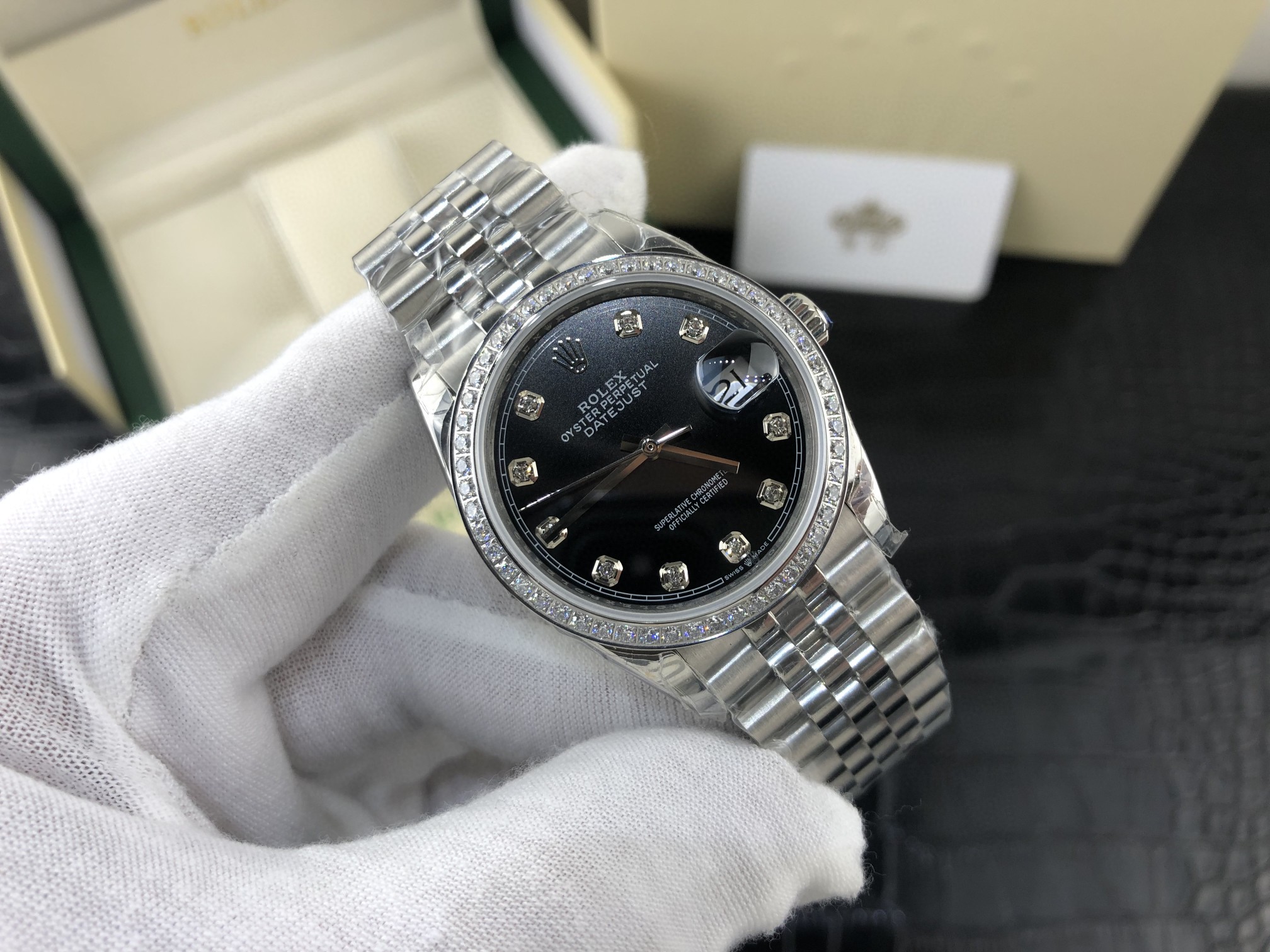 Rolex 皇家 劳力士日志系列36尺寸黑盘镶钻