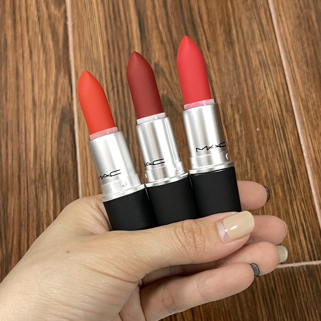 MAC Travel Exclusive Powder Kiss Lipstick Set - Style Shocked, Lasting Passion, Devoted 7 i1619907649 3214 4