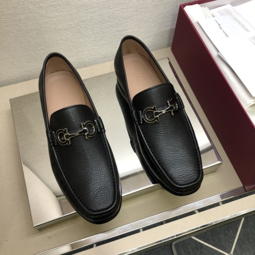 Salvatore Ferragamo Men's Black Leather Goodyear Loafers with Metal Hardware 1 Salvatore Ferragamo Men's Black Leather Goodyear Loafers with Metal Hardware