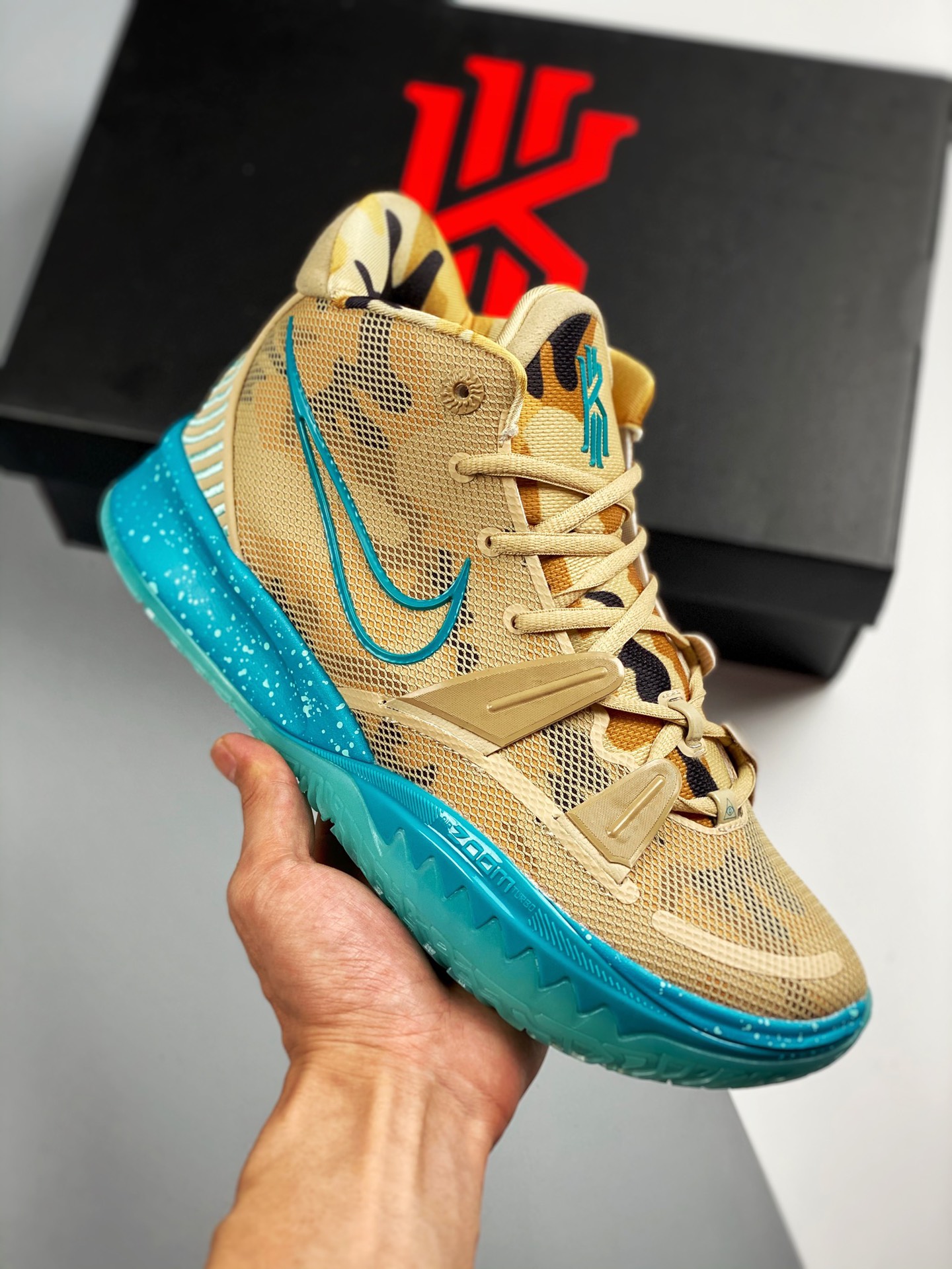 Versión de estreno inicial, soporta combate ligero. NK Kyrie 7 Pre Heat Ep, Irving 7, marrón azul. Exclusivo …