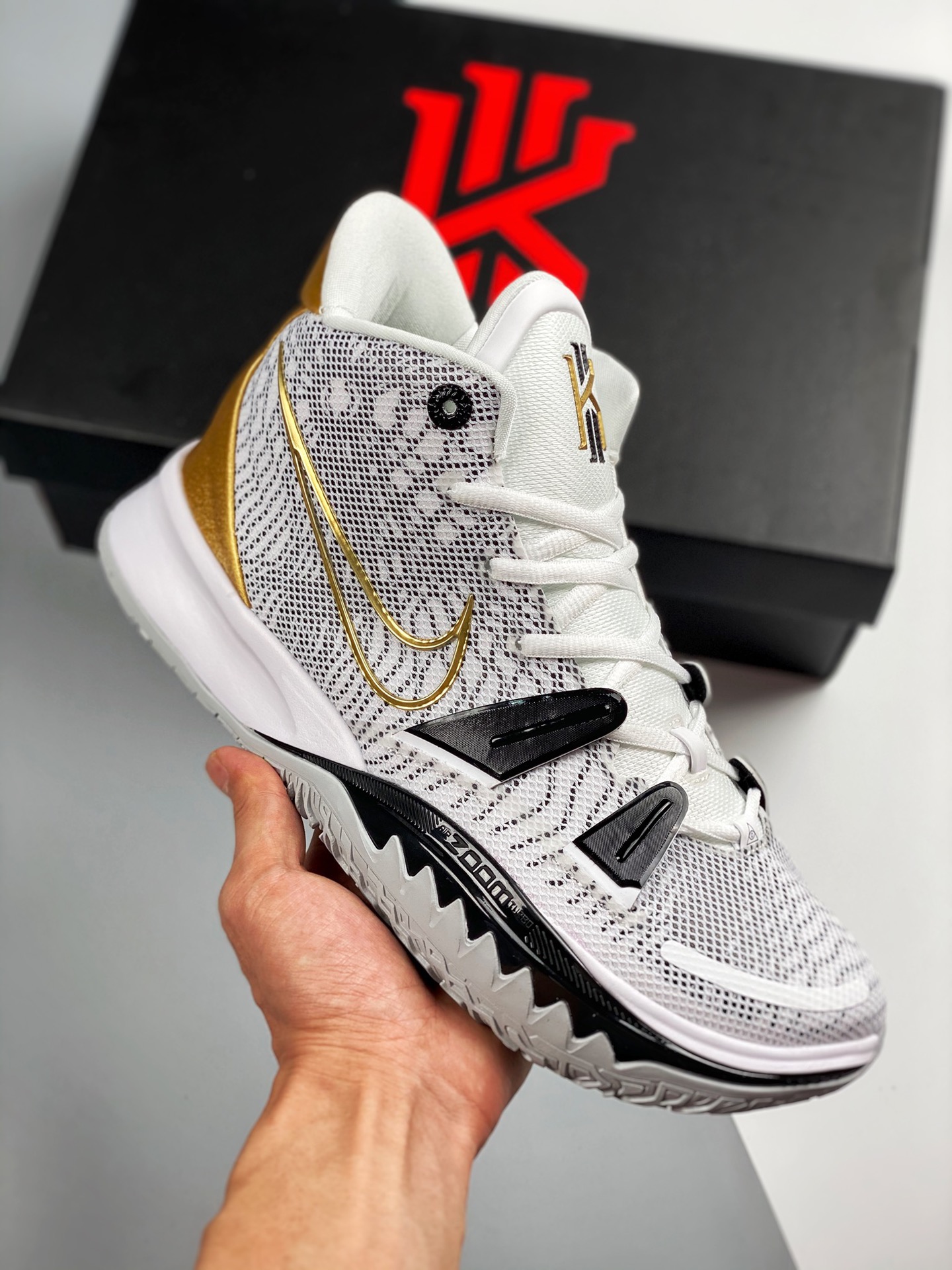 Versión de estreno inicial, soporta combate ligero, NK Kyrie 7 Pre Heat Ep, Kyrie 7, blanco negro dorado, puro original…