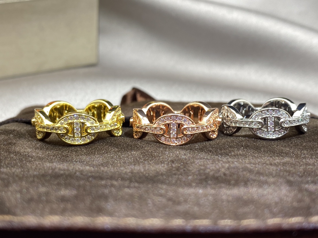 NO:741502,Hermès ring new starry pig nose ring gold rose gold platinum code number 6-8, Hermes ring, hermes, ring, gold19860909爱马仕戒指 新款满天星猪鼻子戒指 黄金 玫瑰金 白金 码号6-8,爱马仕戒指,hermes,ring,gold,Jewelry