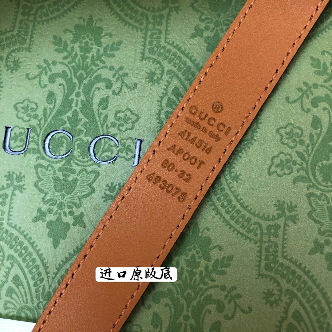 Gucci古奇原版品质头层小牛皮进口头原版底20mm搭配经典cc古金扣简单大方时尚标杆