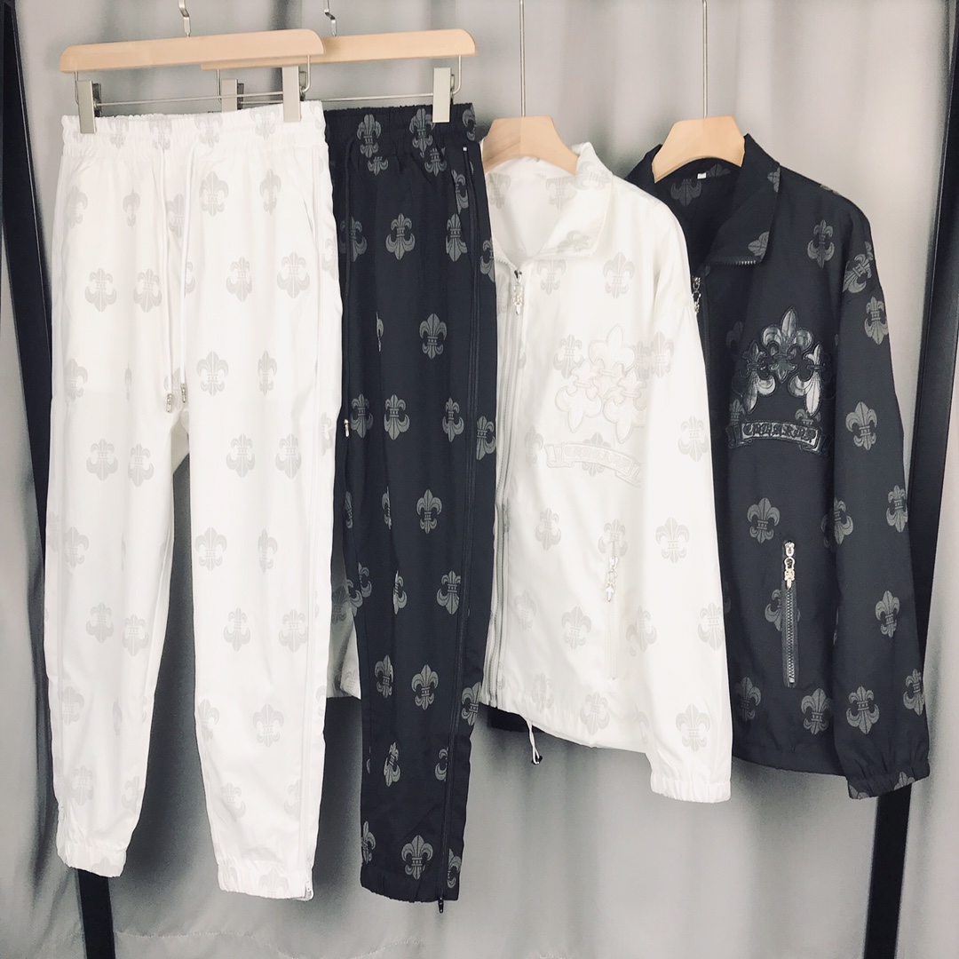 Chrome Hearts Clothing Two Piece Outfits & Matching Sets Black White Printing Unisex Fall/Winter Collection