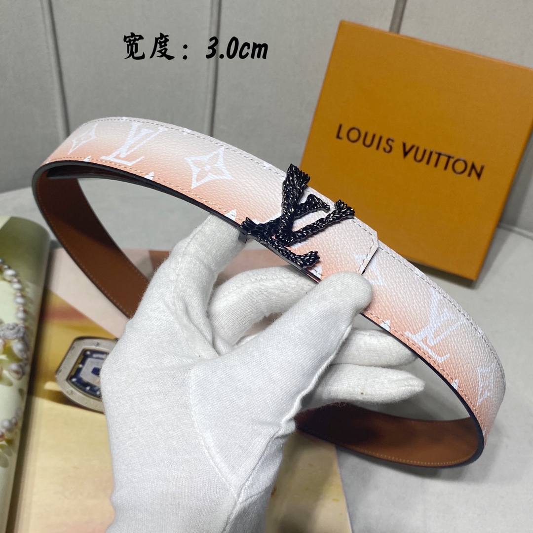 Louis Vuitton Belts Women Calfskin Cowhide Summer Collection