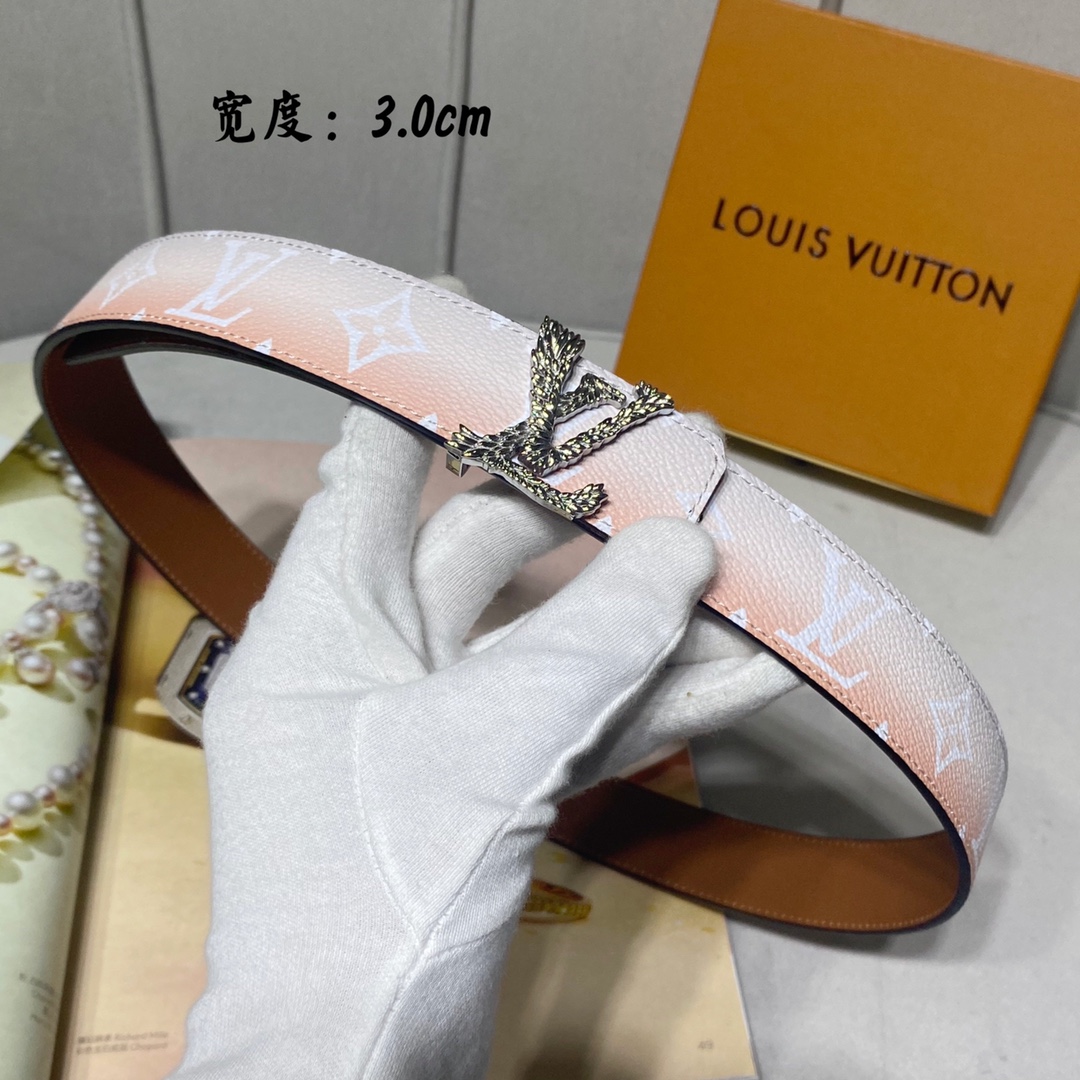 Louis Vuitton Belts Women Calfskin Cowhide Summer Collection