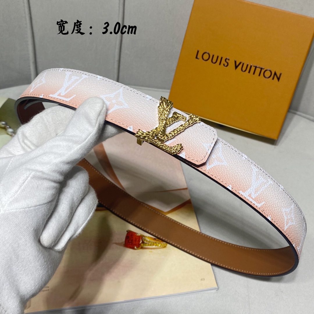 Louis Vuitton Belts Women Calfskin Cowhide Summer Collection