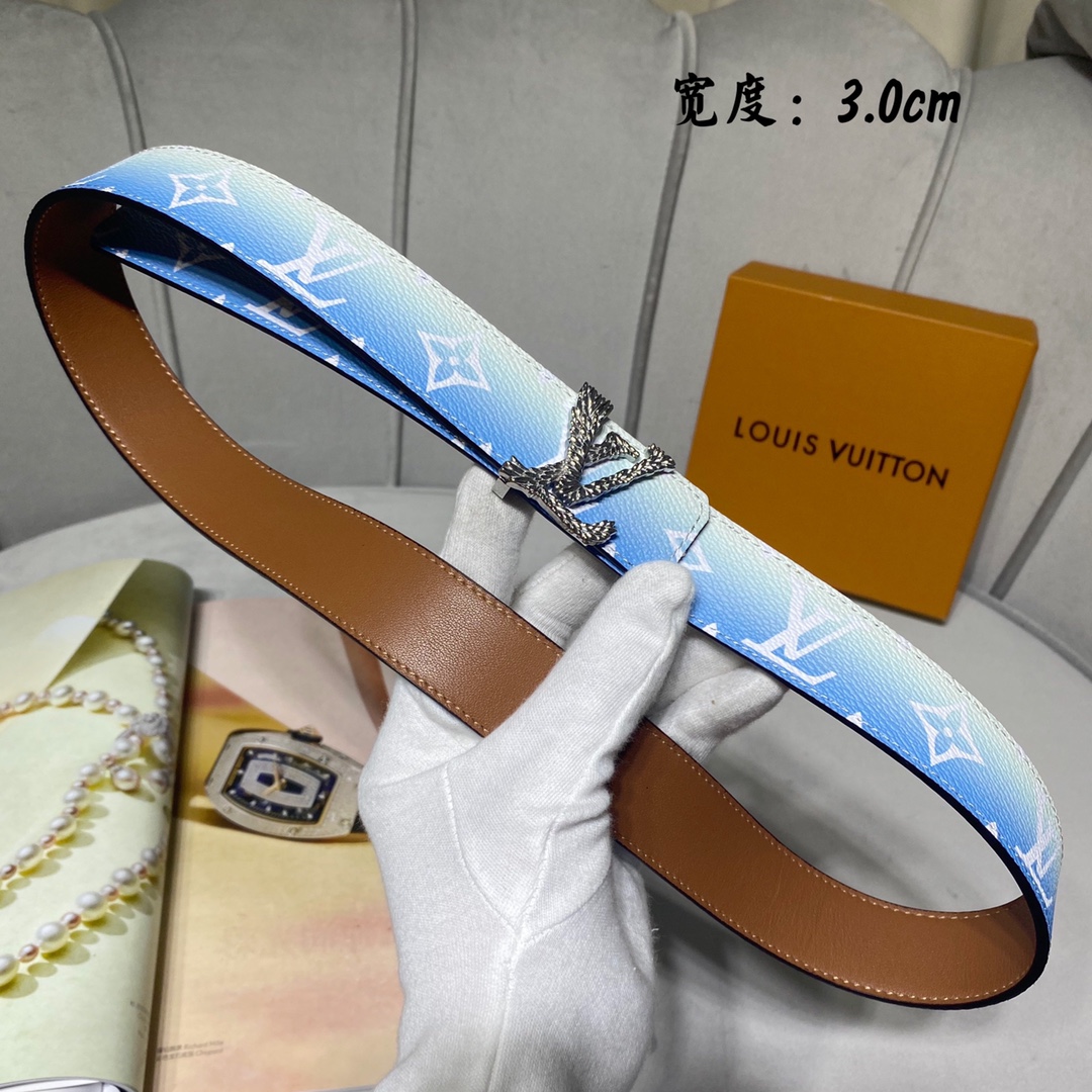 Louis Vuitton Belts Women Calfskin Cowhide Summer Collection