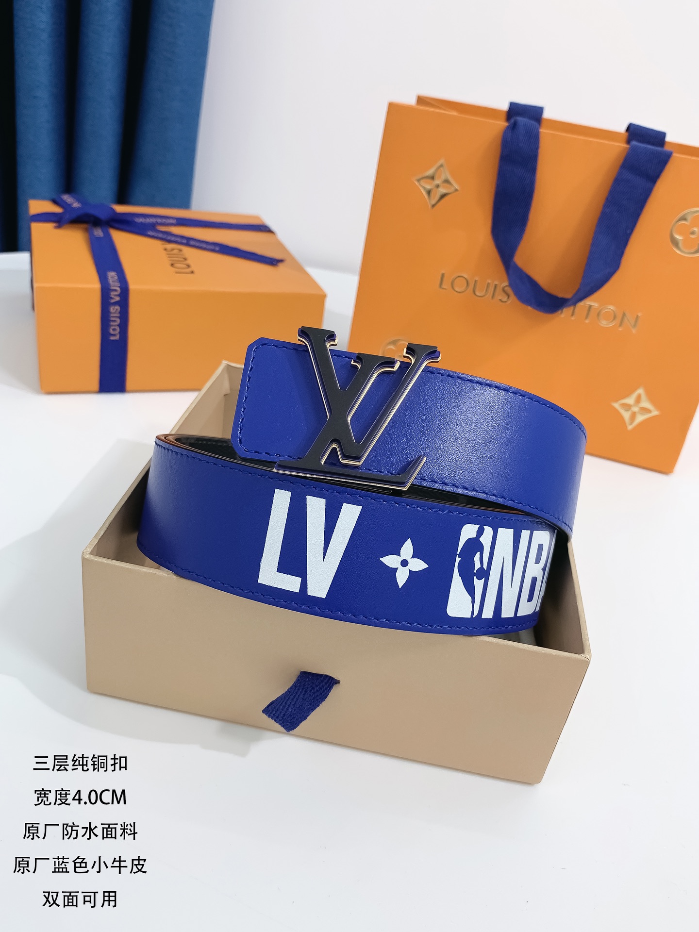 Lv代购货品宽度4.0CM原厂黑花防