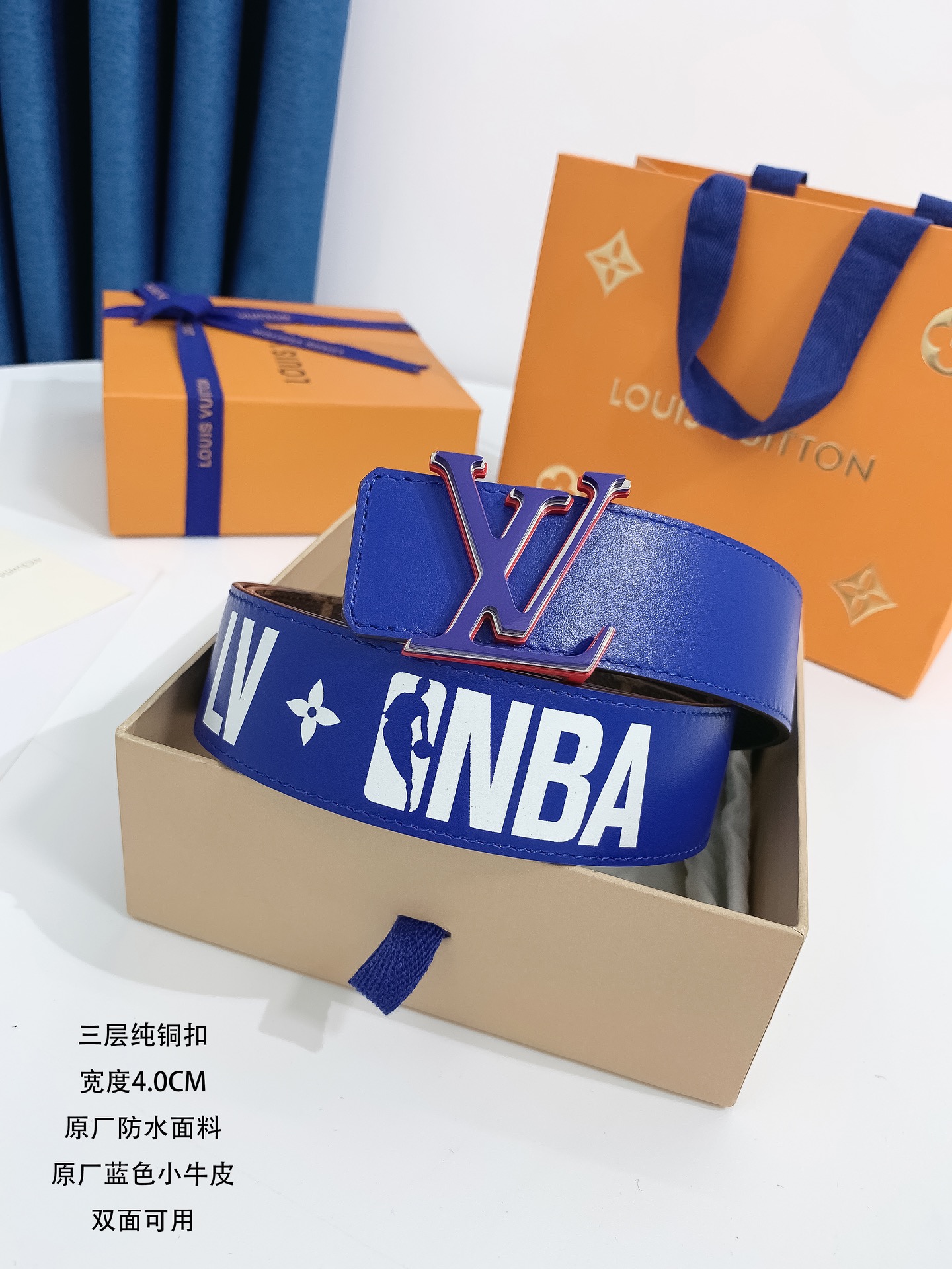 Lv代购货品宽度4.0CM原厂黑花防