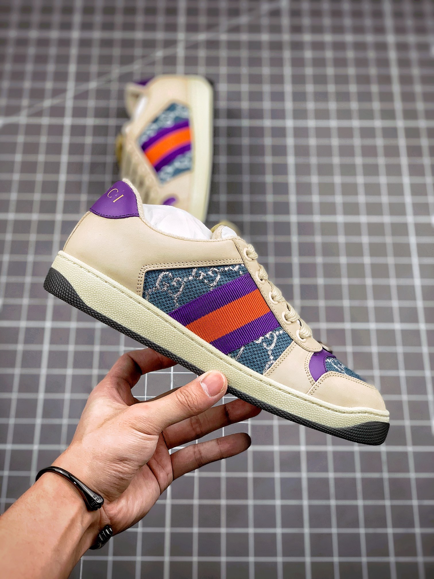 550 Gucci Distressed Screener sneaker古驰小脏鞋系列