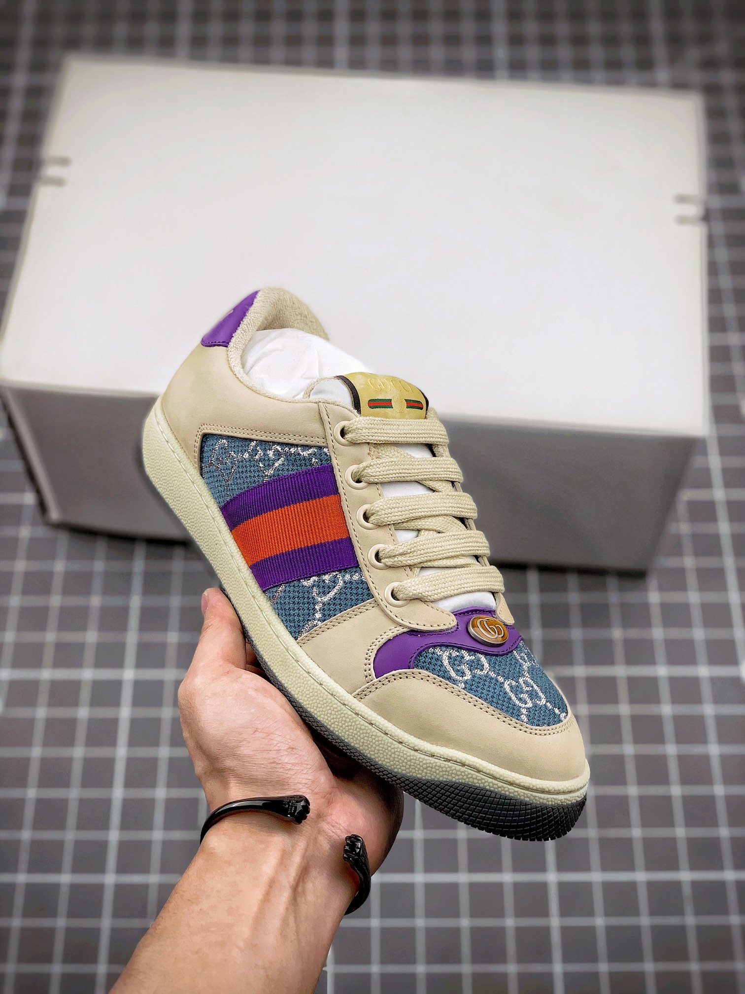 550 Gucci Distressed Screener sneaker古驰小脏鞋系列