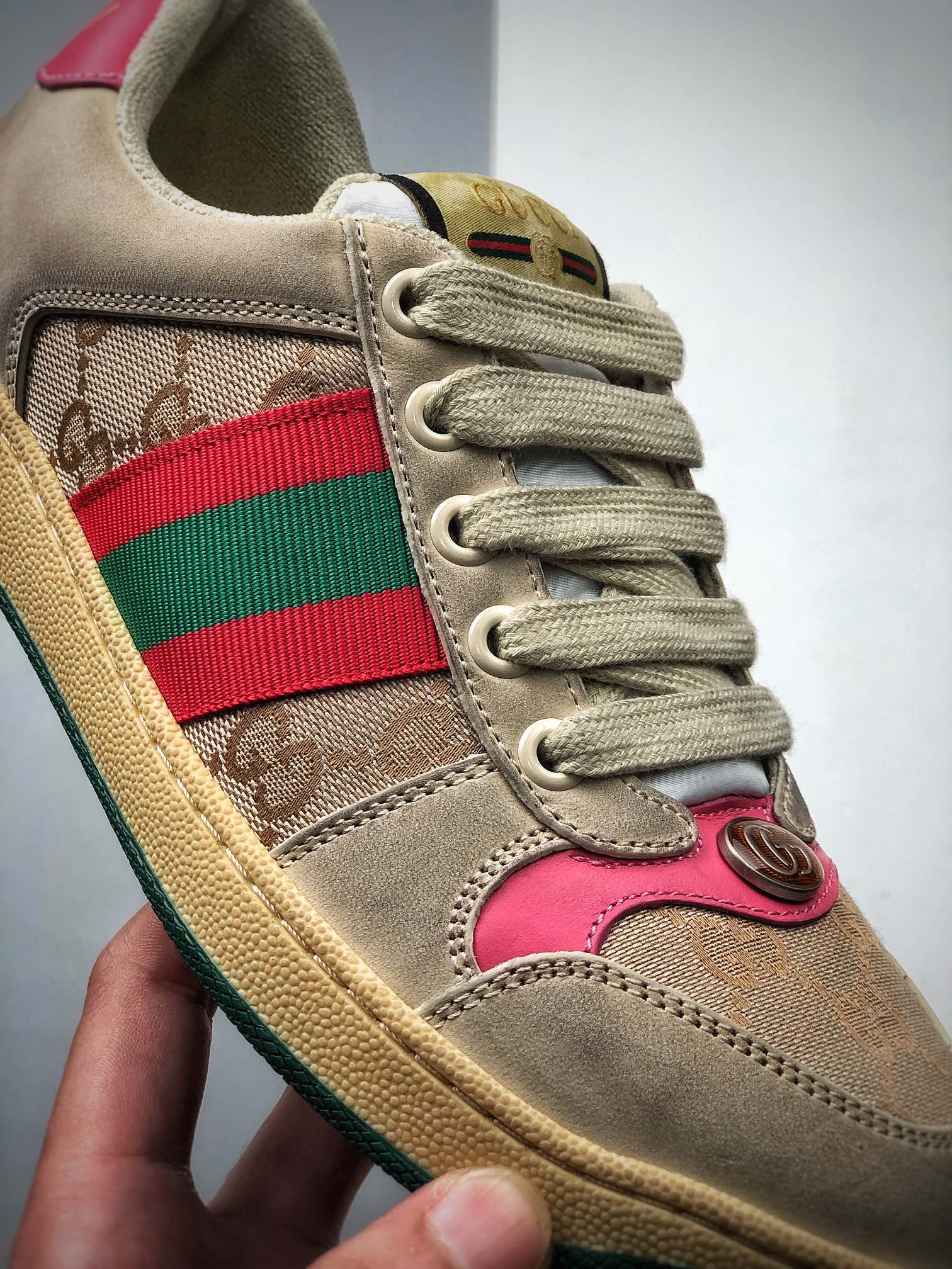 550   Gucci Distressed Screener sneaker 经典型原复古