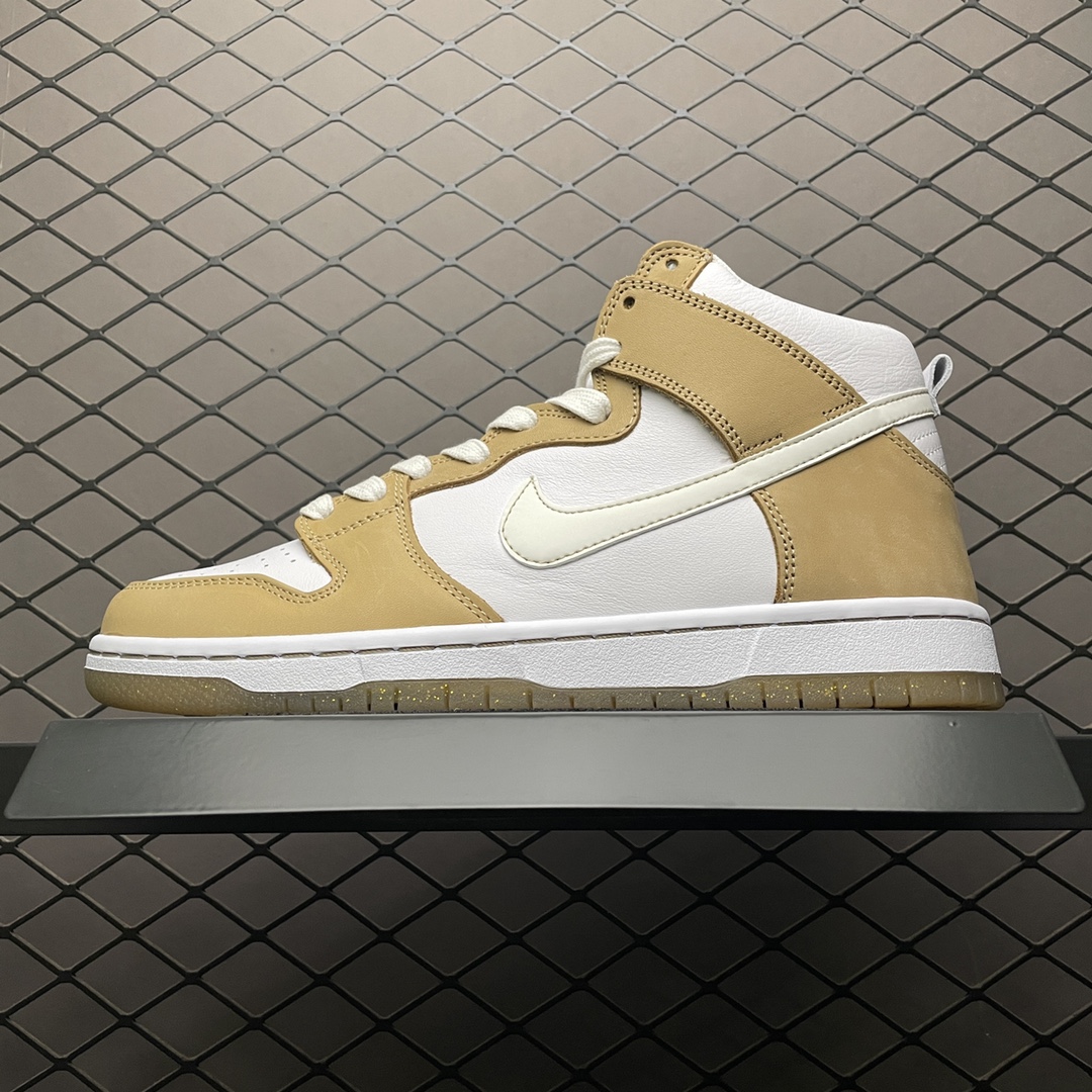 360 Premier x Nike SB Dunk High 联名款高运动休闲板鞋 金币 白香槟 881758-217
