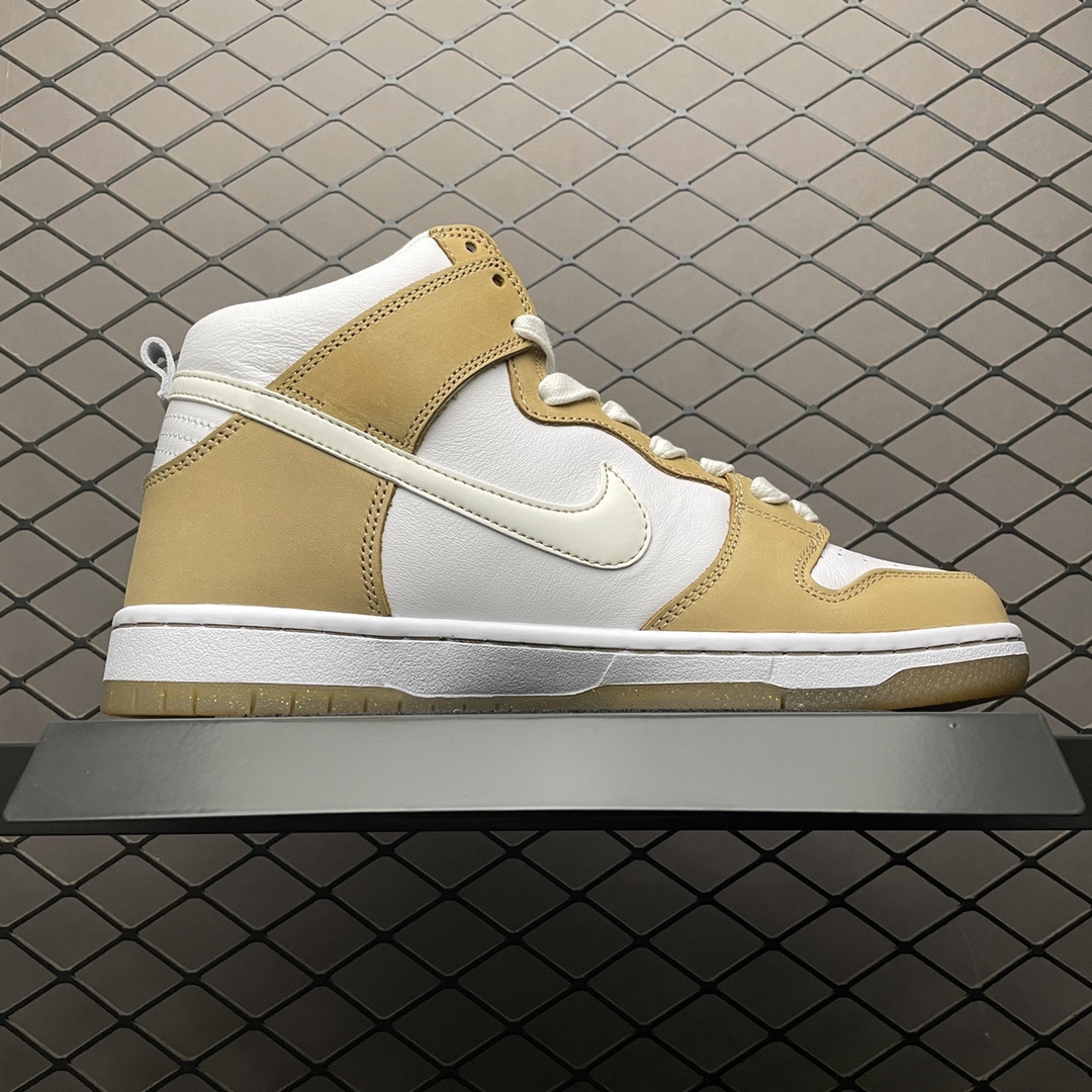 360 Premier x Nike SB Dunk High 联名款高运动休闲板鞋 金币 白香槟 881758-217