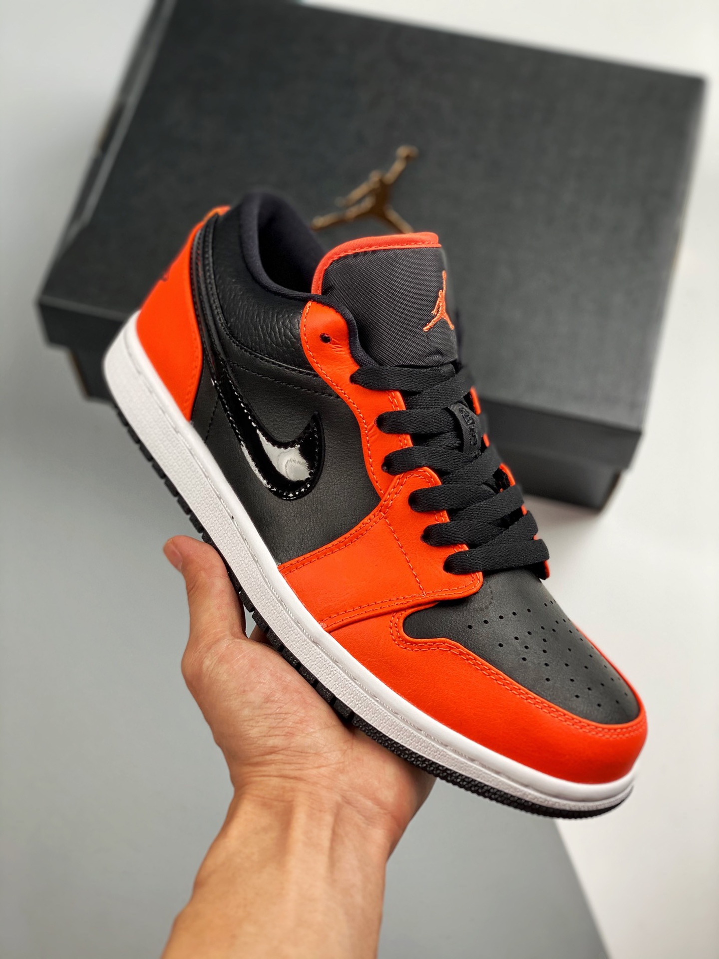 Versión verificable Air Jordan 1 Low negro naranja, la mejor caña baja del mercado, calidad tope! La única versión corr…