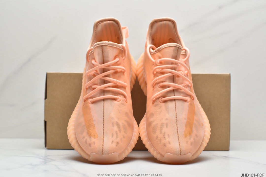 190  阿迪达斯Adidas Yeezy Boost 350 V2 Mono Pack”Clay”椰子百搭轻便爆米花中底休闲运动慢跑鞋“杏月橙”GW2870