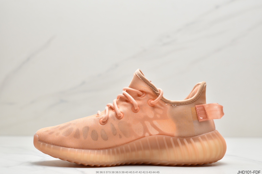 190  阿迪达斯Adidas Yeezy Boost 350 V2 Mono Pack”Clay”椰子百搭轻便爆米花中底休闲运动慢跑鞋“杏月橙”GW2870