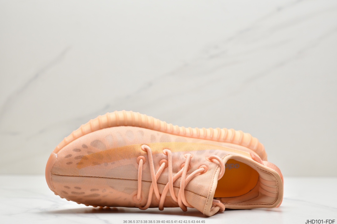 190  阿迪达斯Adidas Yeezy Boost 350 V2 Mono Pack”Clay”椰子百搭轻便爆米花中底休闲运动慢跑鞋“杏月橙”GW2870