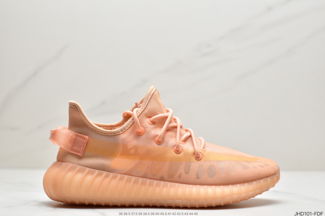 190  阿迪达斯Adidas Yeezy Boost 350 V2 Mono Pack”Clay”椰子百搭轻便爆米花中底休闲运动慢跑鞋“杏月橙”GW2870