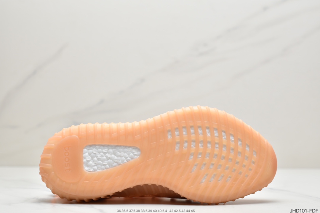 190  阿迪达斯Adidas Yeezy Boost 350 V2 Mono Pack”Clay”椰子百搭轻便爆米花中底休闲运动慢跑鞋“杏月橙”GW2870