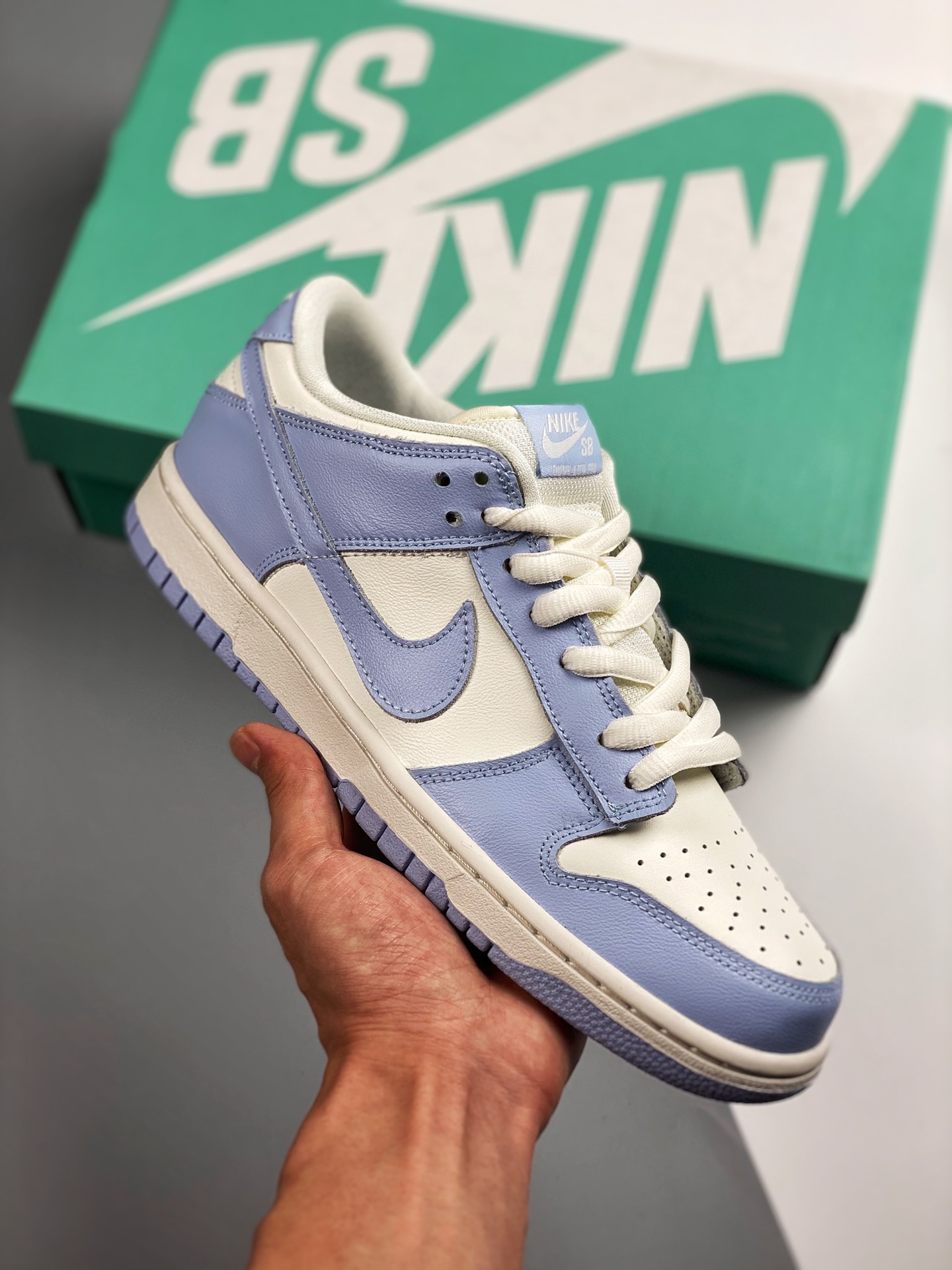NK SB Zoom Dunk Low PRO color blanco azul, zapatillas de skate casual de caña baja, calidad de nivel de empresa, limpie…