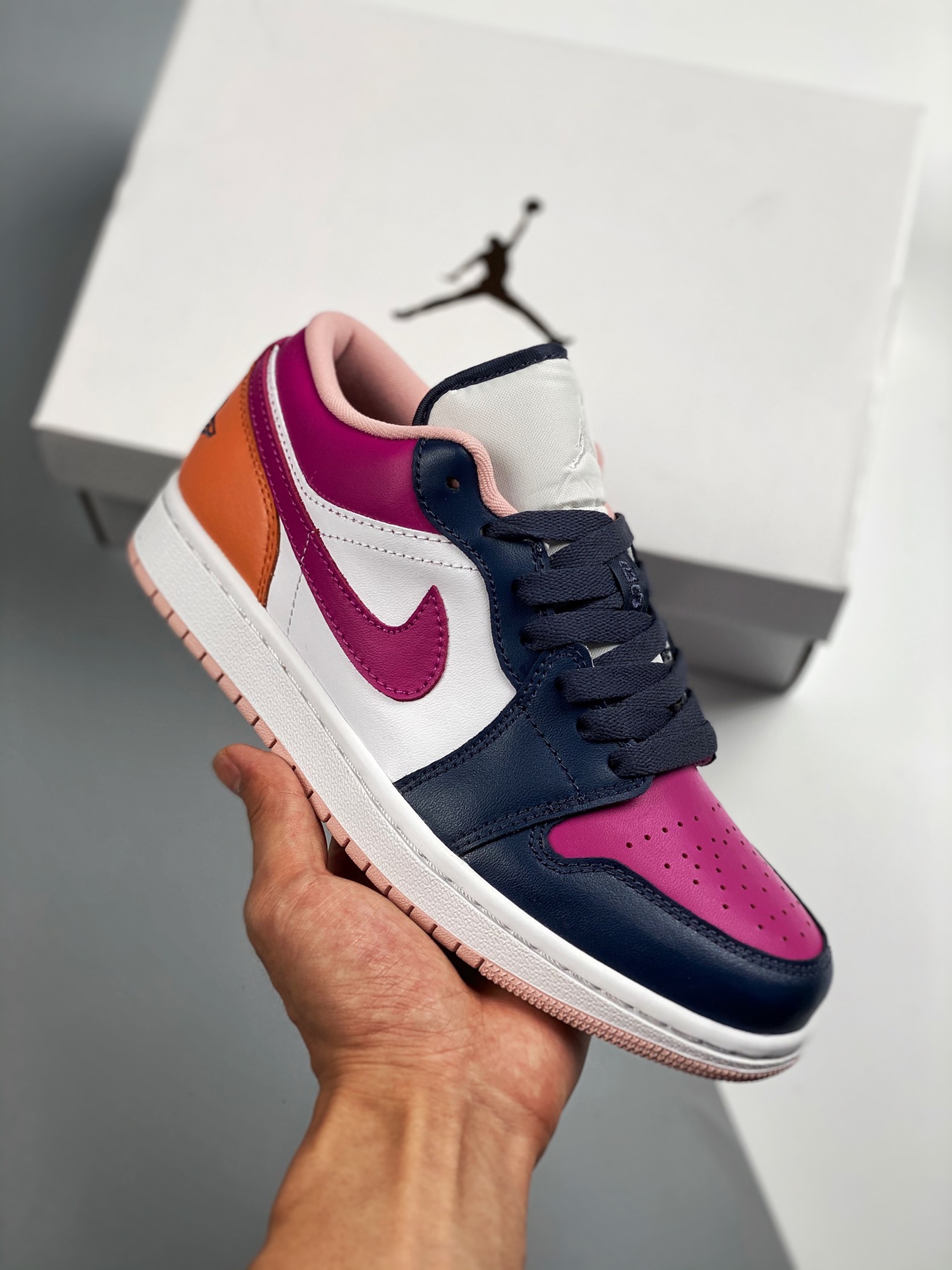 Versión verificable Air Jordan 1 Low rosa púrpura mezclado, la mejor caña baja del mercado, calidad tope! La única vers…