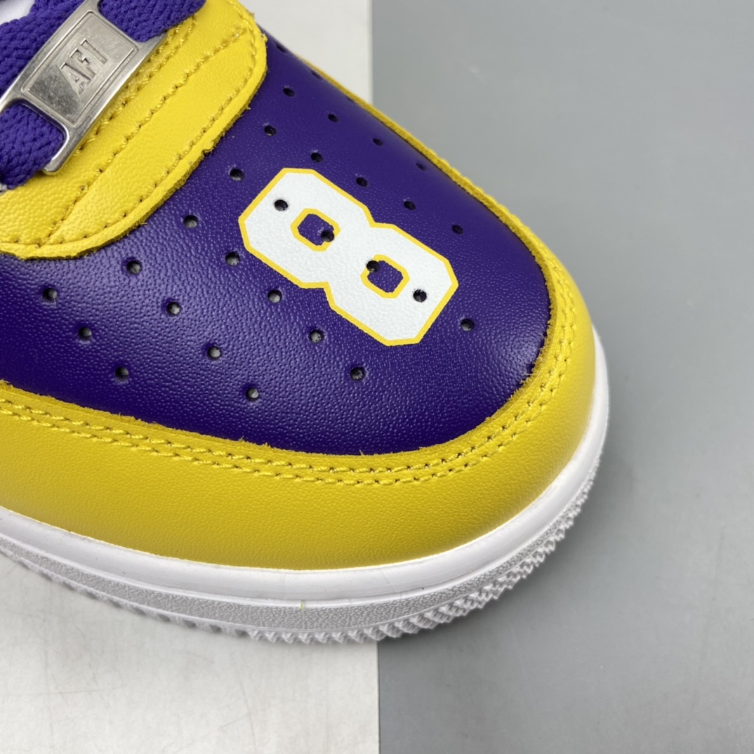 P260 NIKE Air Force 1’07 空军一号联名款 科比 湖人LA白紫配黄色低帮休闲板鞋 315122-118
