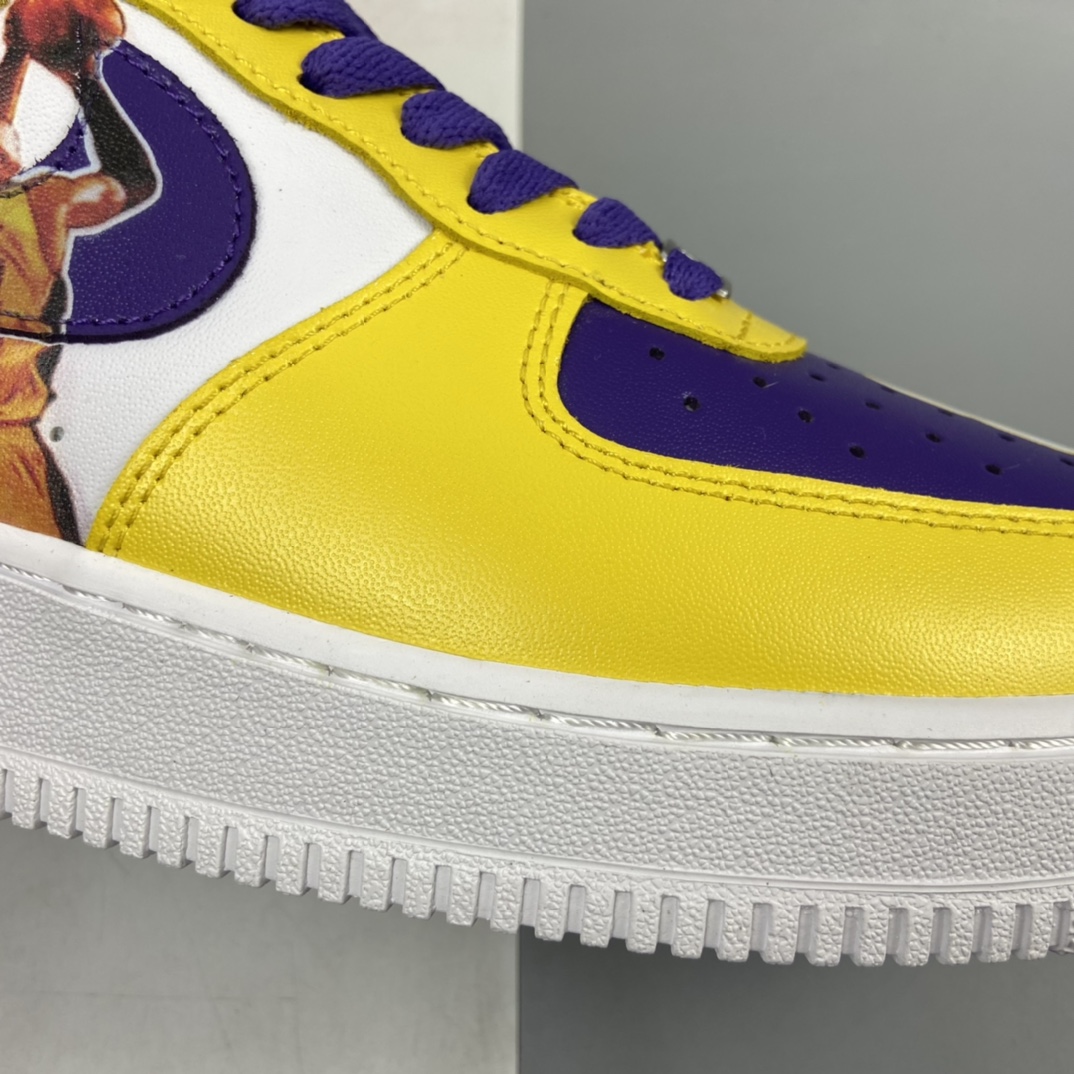 P260 NIKE Air Force 1’07 空军一号联名款 科比 湖人LA白紫配黄色低帮休闲板鞋 315122-118