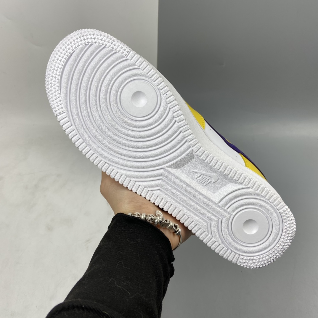 P260 NIKE Air Force 1’07 空军一号联名款 科比 湖人LA白紫配黄色低帮休闲板鞋 315122-118