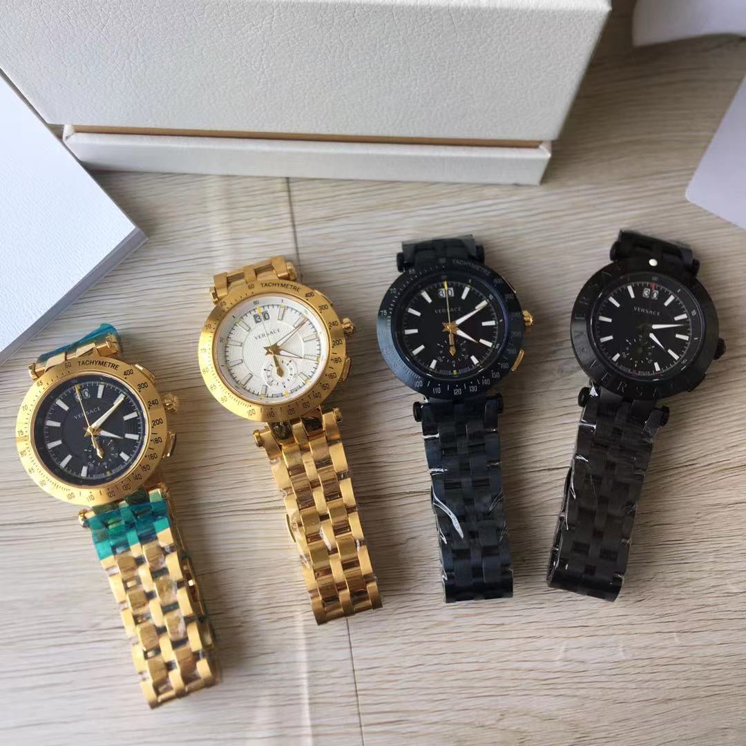 NO:157894,Case: Versace Original V ersace, men's quartz watch, VAH series, small dial with 24-hour display. Original Swiss movement, unique three-and-a-half needles, sapphire anti-glare glass. ~ 42mm watch diameter, brand new and complete set., versace19860909批: 范思哲 Original V ersace ,男款石英表,VAH系列,小表盘内有24小时显示.原装瑞士机芯,独特三针半,蓝宝石防眩玻璃.～42mm表径,全新全套出.,,versace,Watch