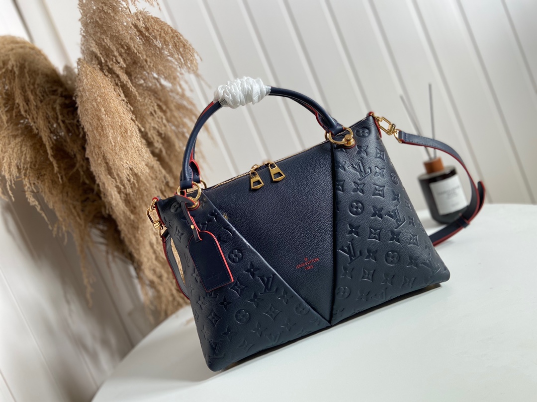 Louis Vuitton Handbags Tote Bags Blue Gold Navy Empreinte​ Cowhide Casual M44397