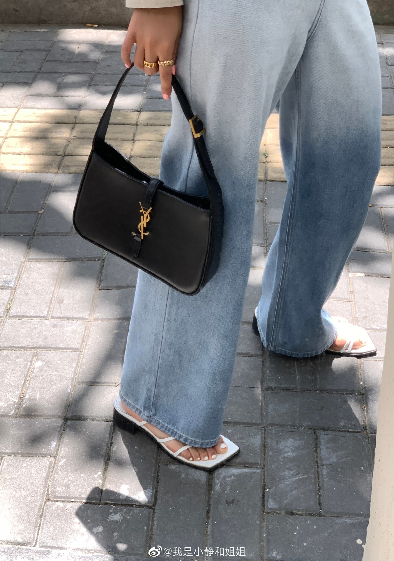 Saint laurent Ysl LE 5 À 7 平纹腋下包 657228黑色