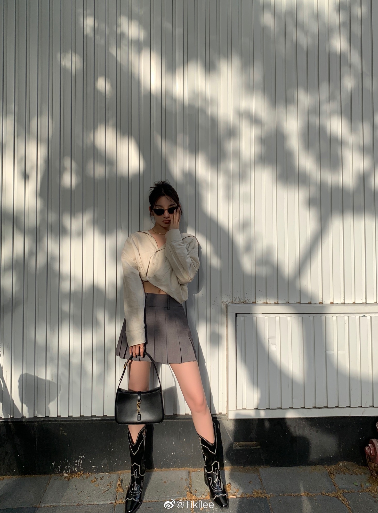 Saint laurent Ysl LE 5 À 7 平纹腋下包 657228黑色