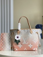Louis Vuitton LV Neverfull Tote Bags Pink Canvas Summer Collection M45679