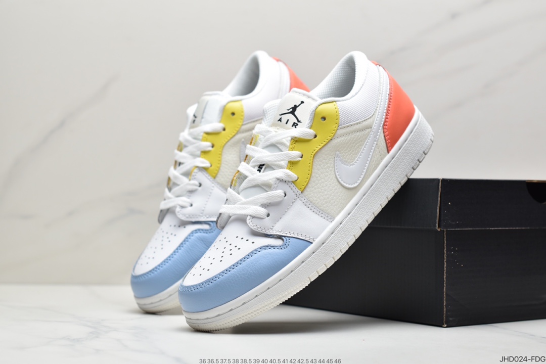 190 耐克Nike Air Jordan 1 Low SE”To My First Coach”AJ1乔丹一代低帮经典复古文化休闲运动篮球鞋“彩色拼接彩蛋糖果”DJ6909-100