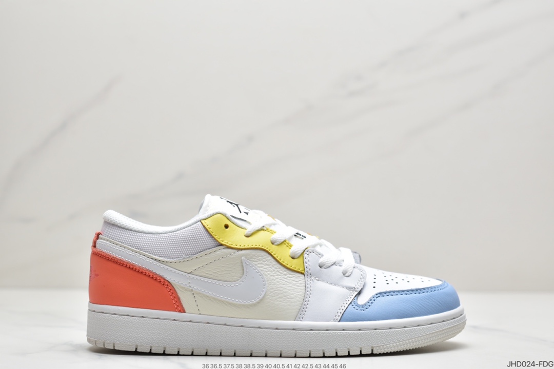 190 耐克Nike Air Jordan 1 Low SE”To My First Coach”AJ1乔丹一代低帮经典复古文化休闲运动篮球鞋“彩色拼接彩蛋糖果”DJ6909-100