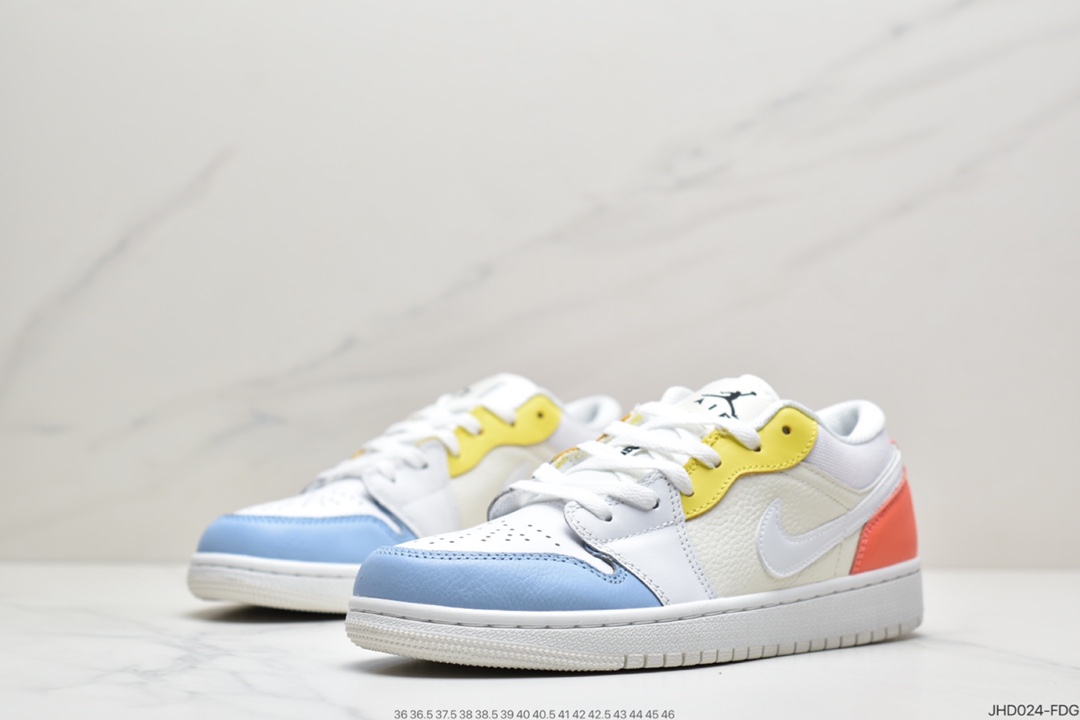 190 耐克Nike Air Jordan 1 Low SE”To My First Coach”AJ1乔丹一代低帮经典复古文化休闲运动篮球鞋“彩色拼接彩蛋糖果”DJ6909-100