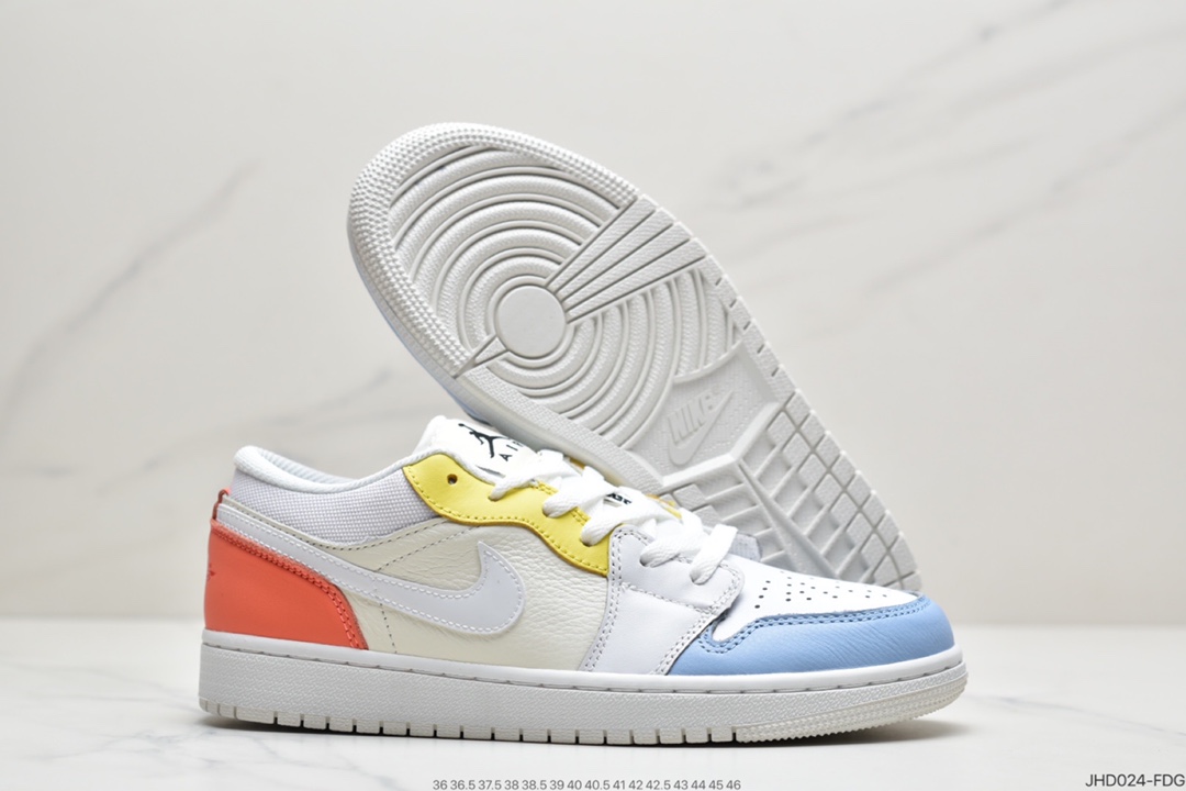 190 耐克Nike Air Jordan 1 Low SE”To My First Coach”AJ1乔丹一代低帮经典复古文化休闲运动篮球鞋“彩色拼接彩蛋糖果”DJ6909-100