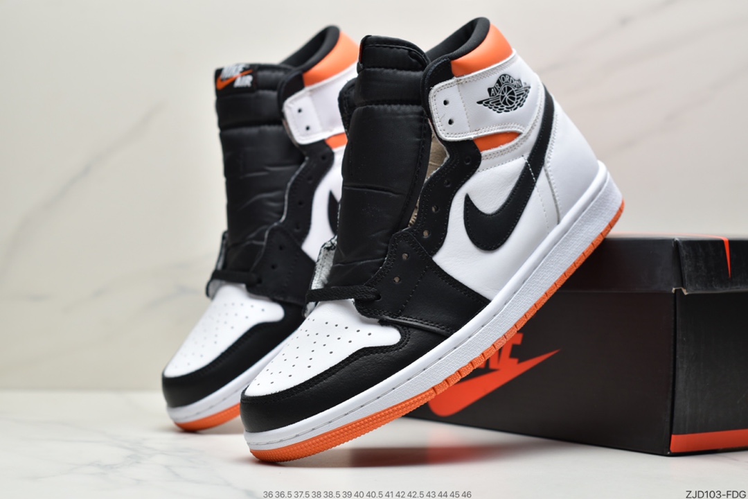 240 耐克Nike Air Jordan 1 Retro High OG”Electro Orange”AJ1代经典复古经典高帮百搭文化篮球鞋“扣碎篮板4.0”  555088-180