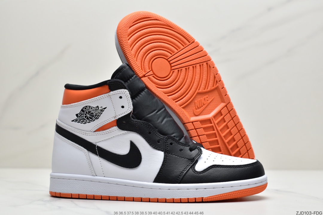 240 耐克Nike Air Jordan 1 Retro High OG”Electro Orange”AJ1代经典复古经典高帮百搭文化篮球鞋“扣碎篮板4.0”  555088-180