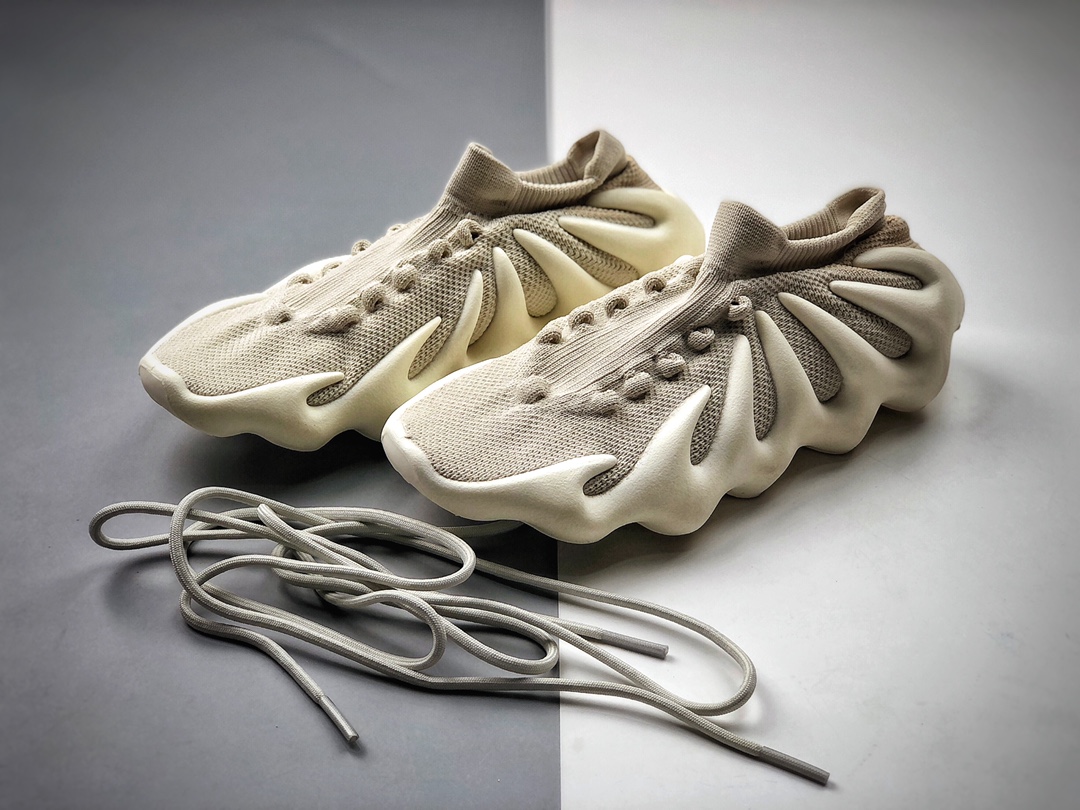 500 顶级纯原 侃爷上脚的火山鞋来了 联乘侃爷Kanye West x Adidas Yeezy 450”Cloud White”八爪袜套式轻便针织透气休闲运动慢跑鞋“灰白火山小笼包”H68038