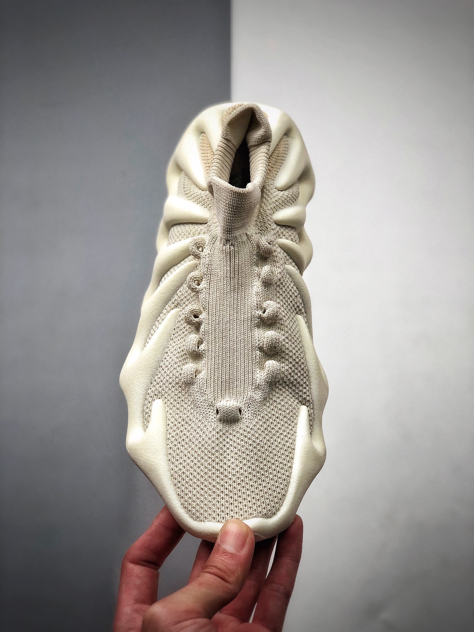 500 顶级纯原 侃爷上脚的火山鞋来了 联乘侃爷Kanye West x Adidas Yeezy 450”Cloud White”八爪袜套式轻便针织透气休闲运动慢跑鞋“灰白火山小笼包”H68038