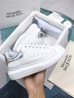 We Offer
 Alexander McQueen Skateboard Shoes White Yellow Cowhide