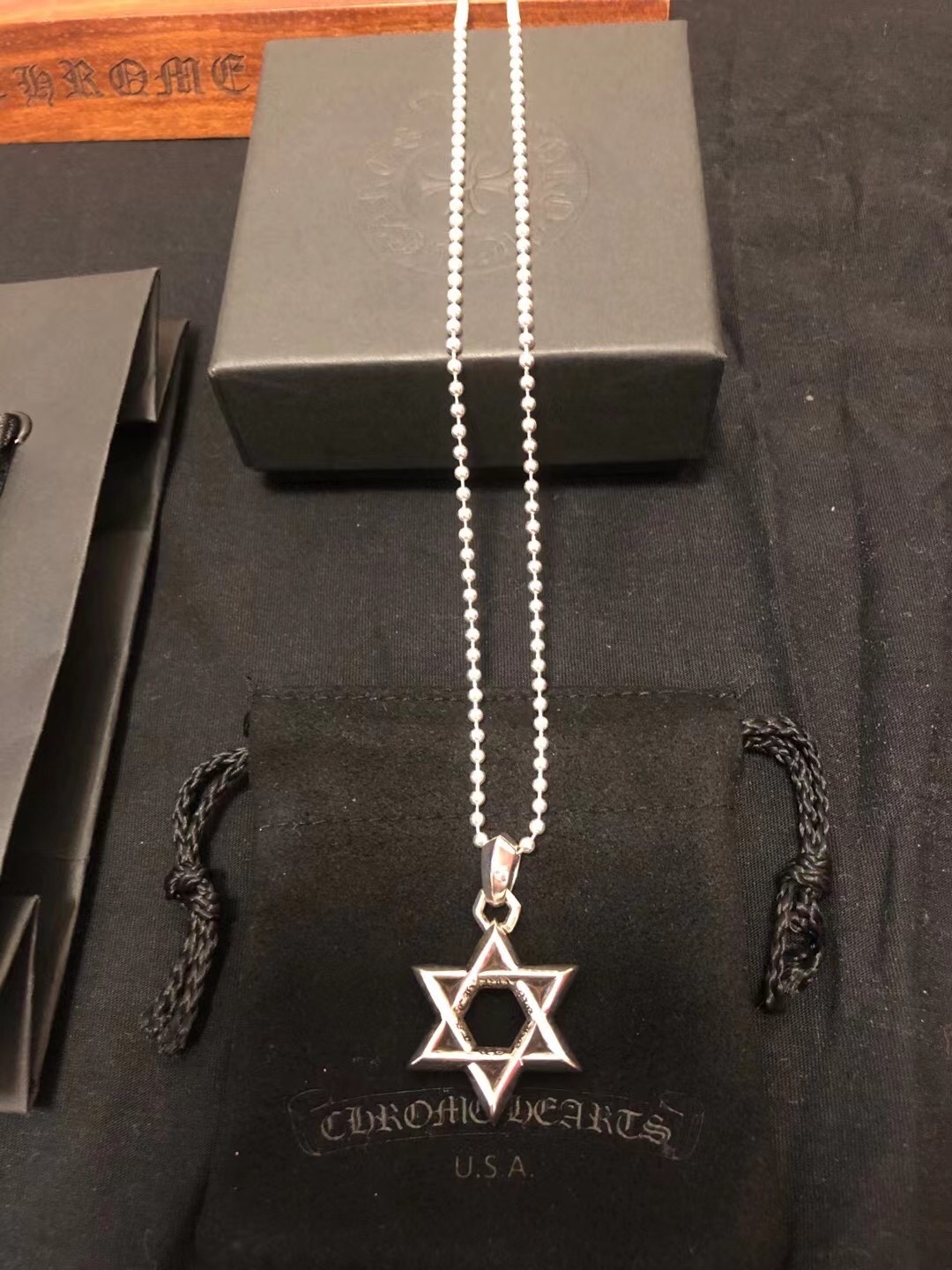 Chrome Hearts 𝗖𝗵𝗿𝗼𝗺𝗲 𝗛𝗲𝗮𝗿𝘁𝘀 克罗心 六芒星情侣项链