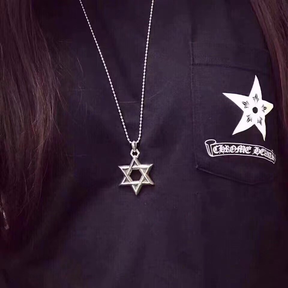 Chrome Hearts 𝗖𝗵𝗿𝗼𝗺𝗲 𝗛𝗲𝗮𝗿𝘁𝘀 克罗心 六芒星情侣项链